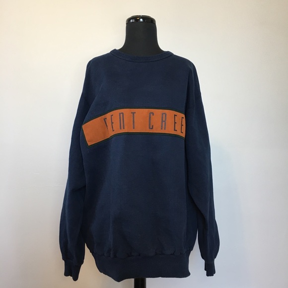 VTG 90s SDI Navy and Suede Bent Creek Golf Course Sweatshirt - Picture 4 of 11